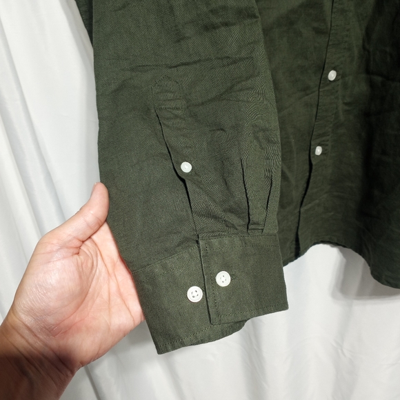 Johnny Bigg Men's Green Linen Blend Long Sleeve Button Down Shirt Size 4XL NWT - Picture 9 of 9